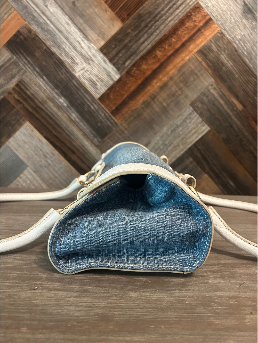 Dolce & Gabbana Denim and White Leather Shoulder Bag - Picture 3 of 8